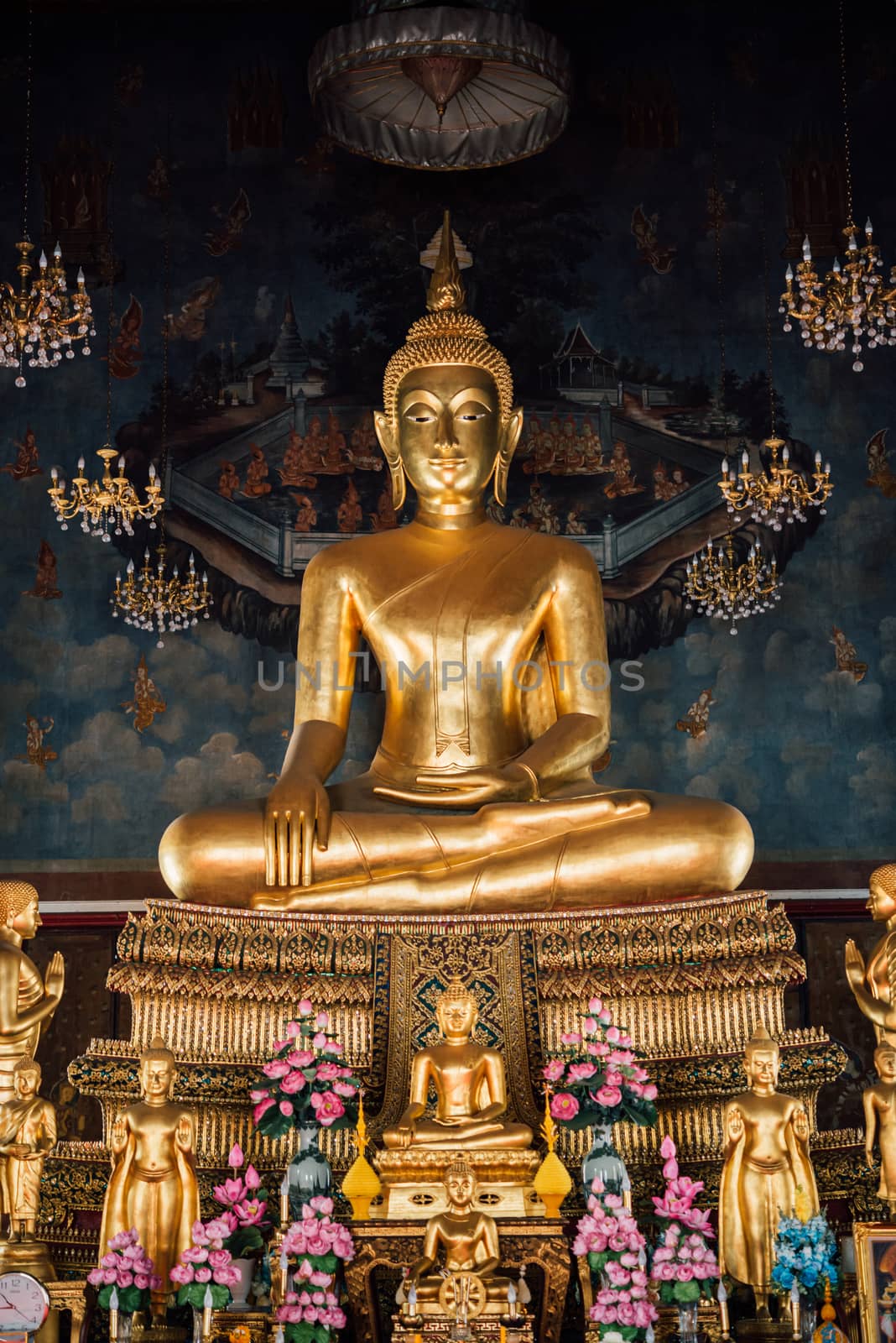 Bangkok, Thailand - August 25, 2019 : Wat Ratchanatdaram and Loha Prasat (iron castle) is buddhist temple (wat) located between RatchadamnoenKlang and MahaChai Road, in Phra Nakhon district, Bangkok.