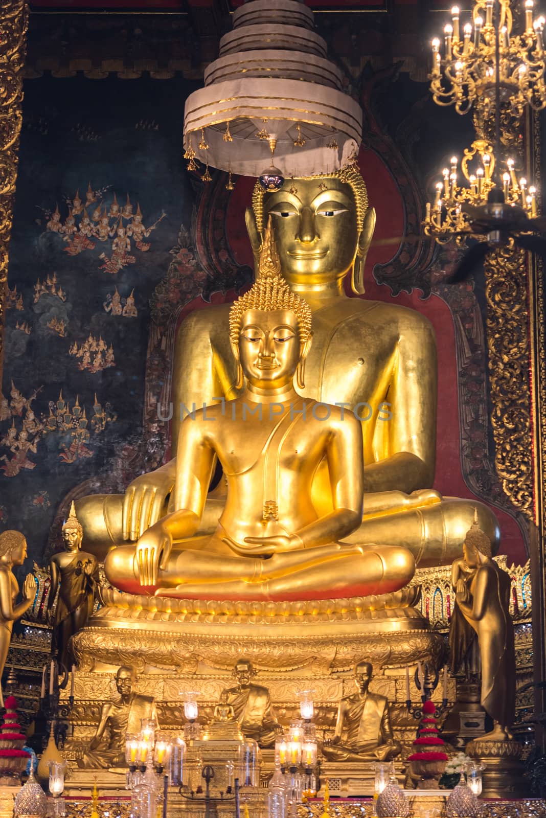 Bangkok, Thailand - August 25, 2019 : Wat Bowonniwet Vihara is major Buddhist temple (wat) in Phra Nakhon district, Bangkok.