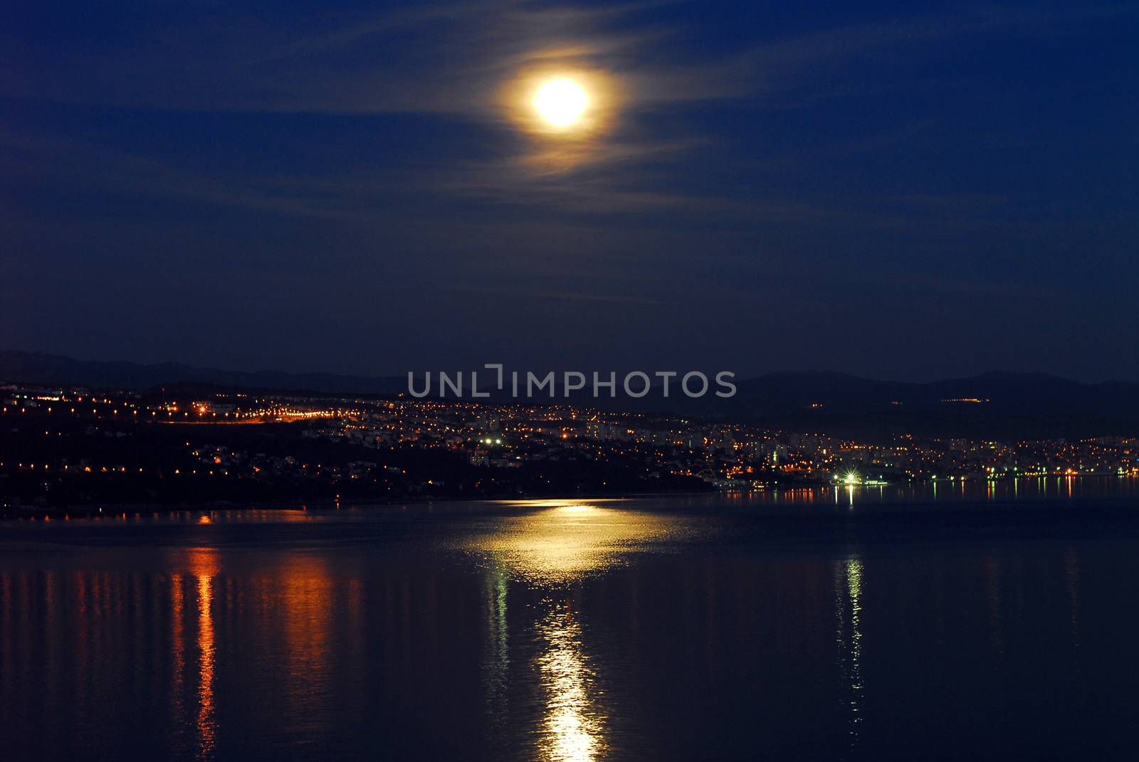 Night view of Rijeka Croatia