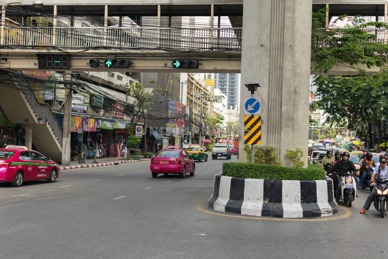 Bangkok, Thailand - January 22, 2016 : Transportation in Bangkok city. Bangkok is the capital and the most populous city of Thailand.