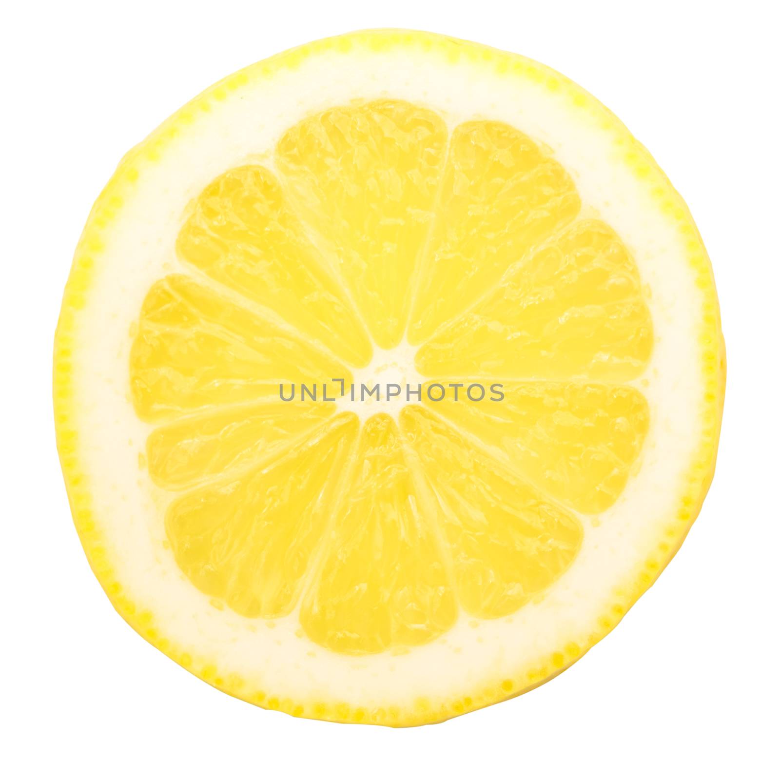 Portion of lemon isolated on white background.