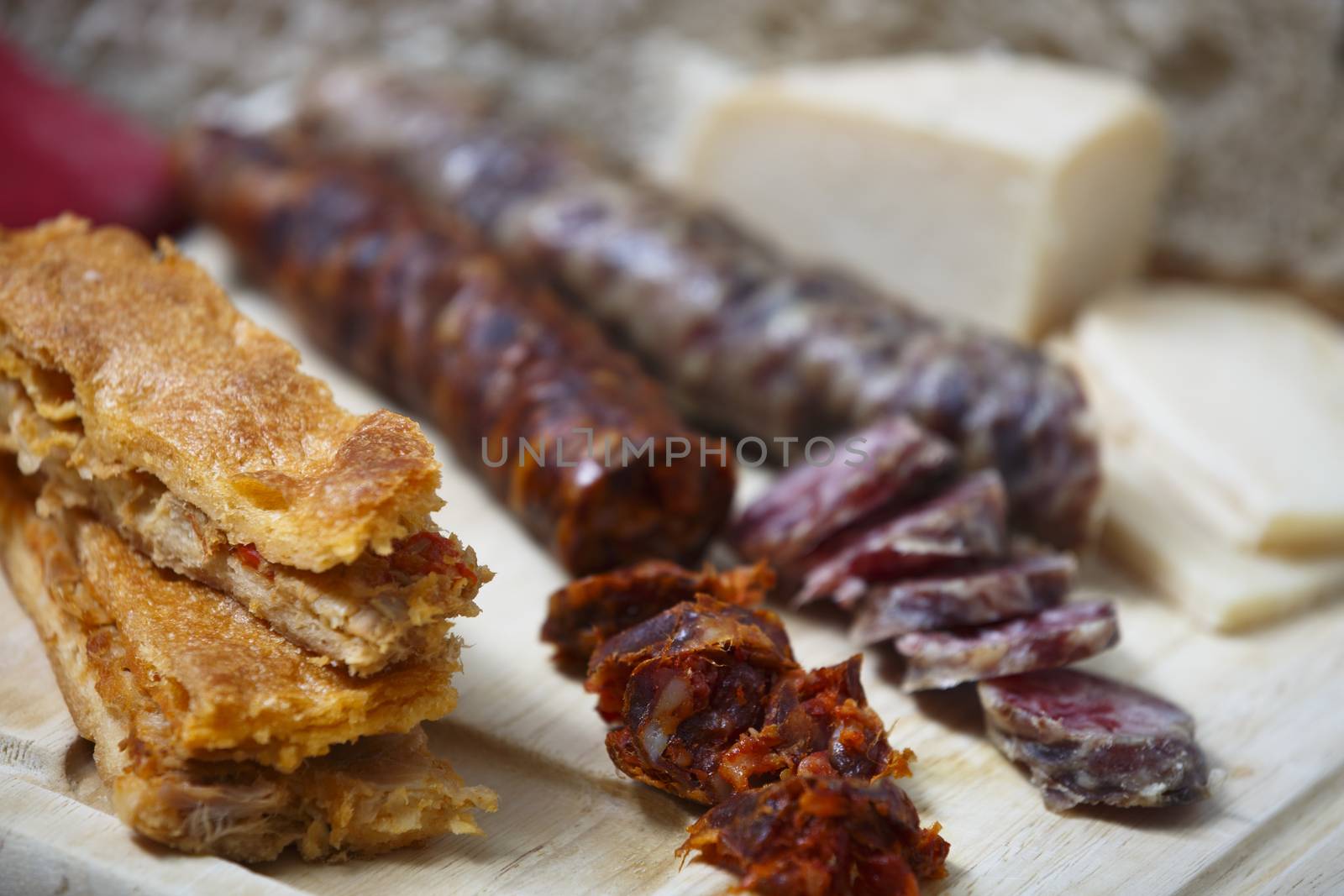 Assortment of different delicious iberian food.