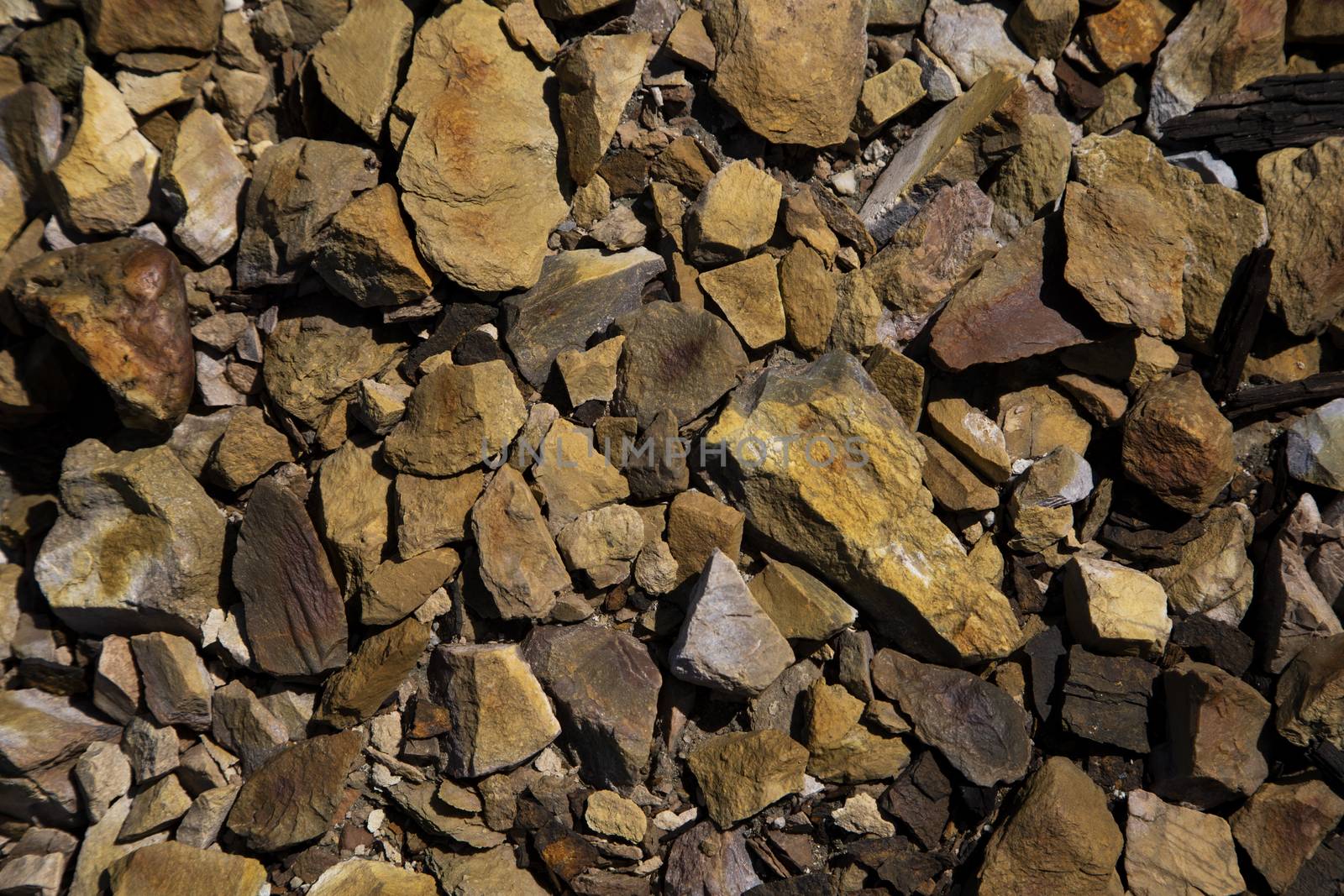 Background of stones in Rio Tinto