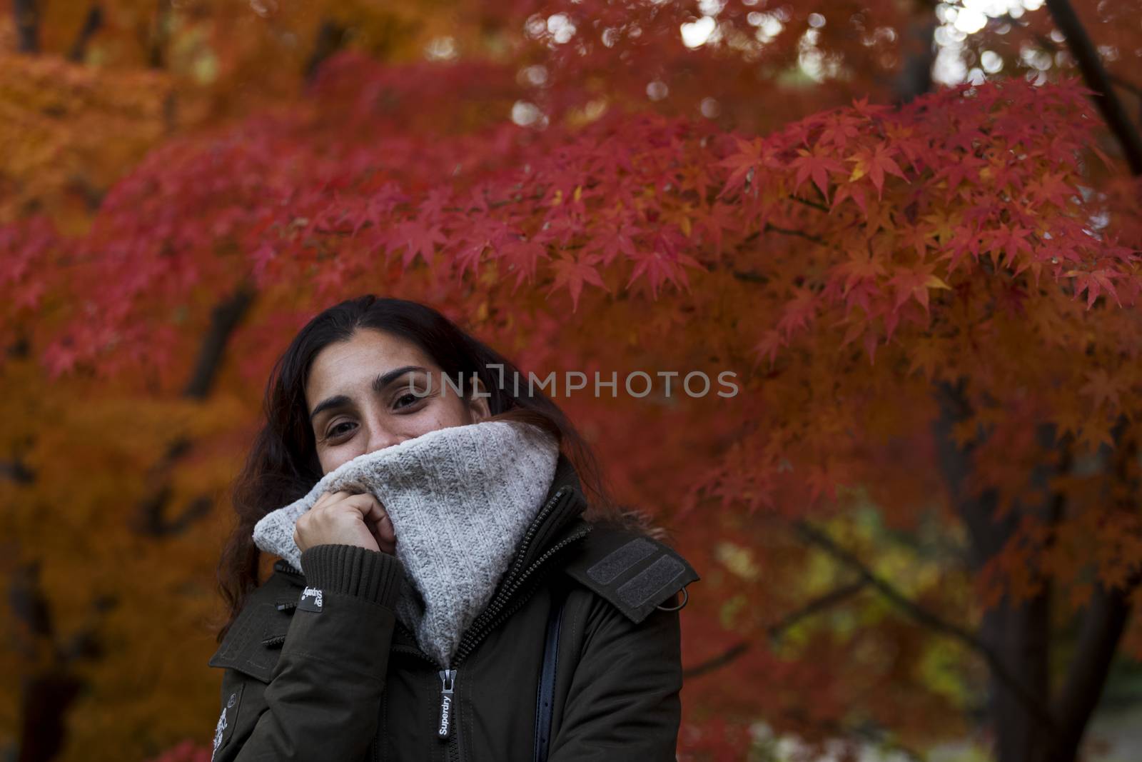 Lady in front of a tree by Nemida