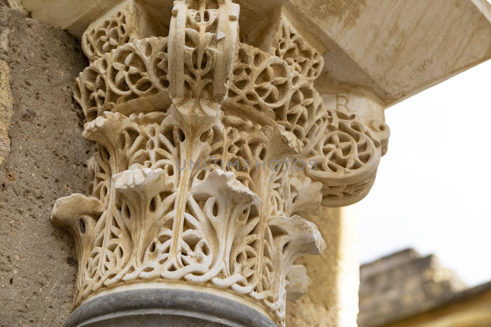 Detail of capital in the Medina Azahara in Cordoba, Spain.
