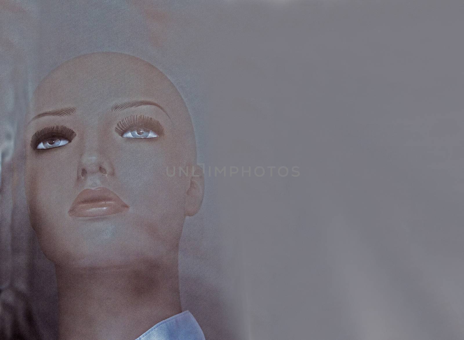 Portrait of mannequin with glass reflections by GemaIbarra