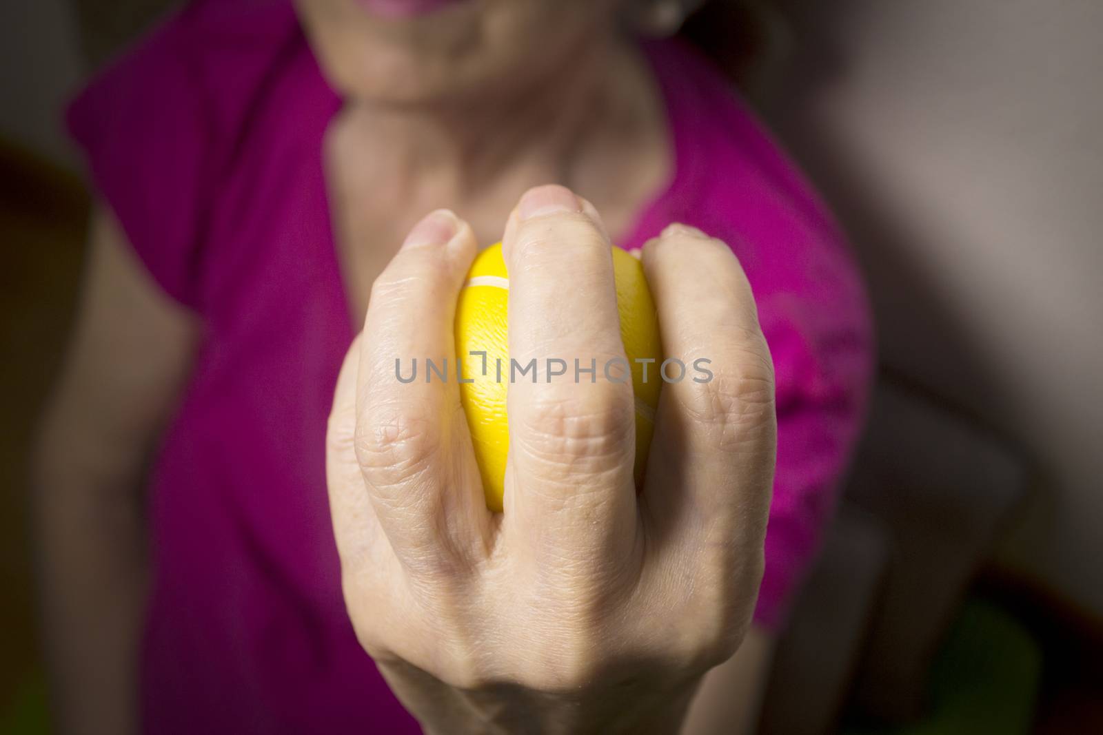 Rehabilitation exercises for an older woman with cerebral stroke