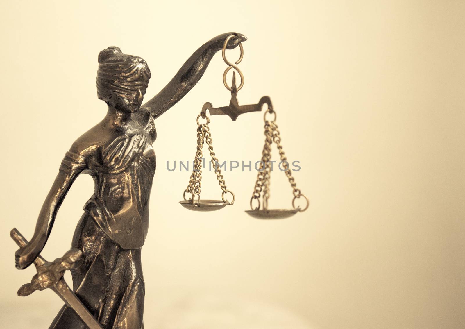 Metal statue symbol of justice Themis. This figure has not specific author, no model release needed.