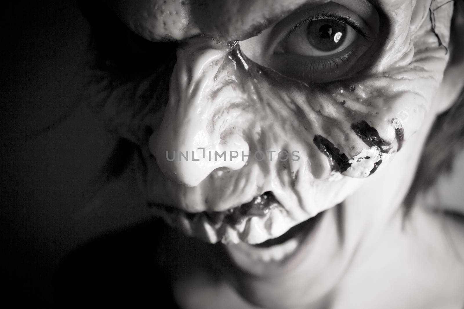 Portrait of a zombie woman at halloween party