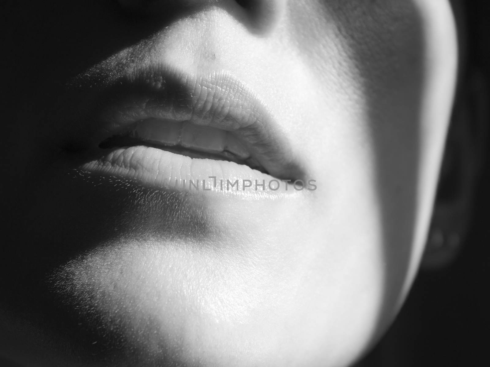 Sensual woman lips without makeup by GemaIbarra