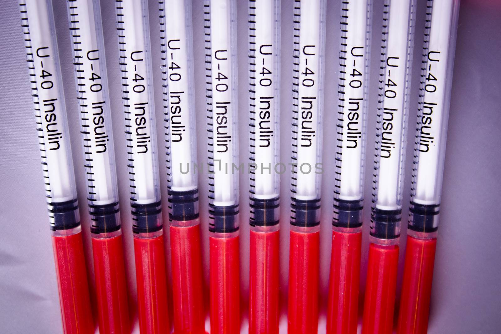 Syringes for insulin of 40 units of measure