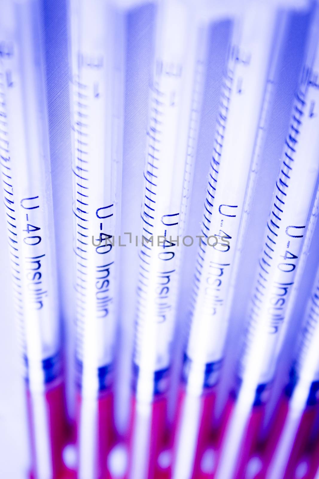 Syringes for insulin of 40 units of measure