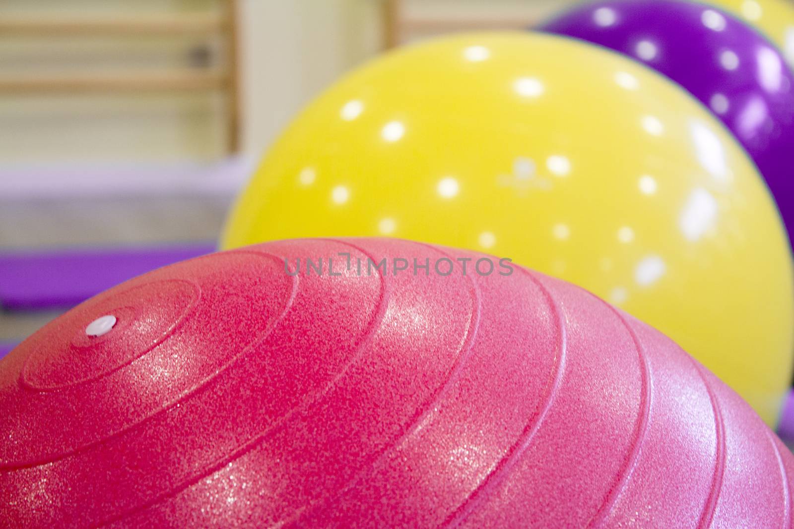 Colored balls for gymnastics and pilates classes