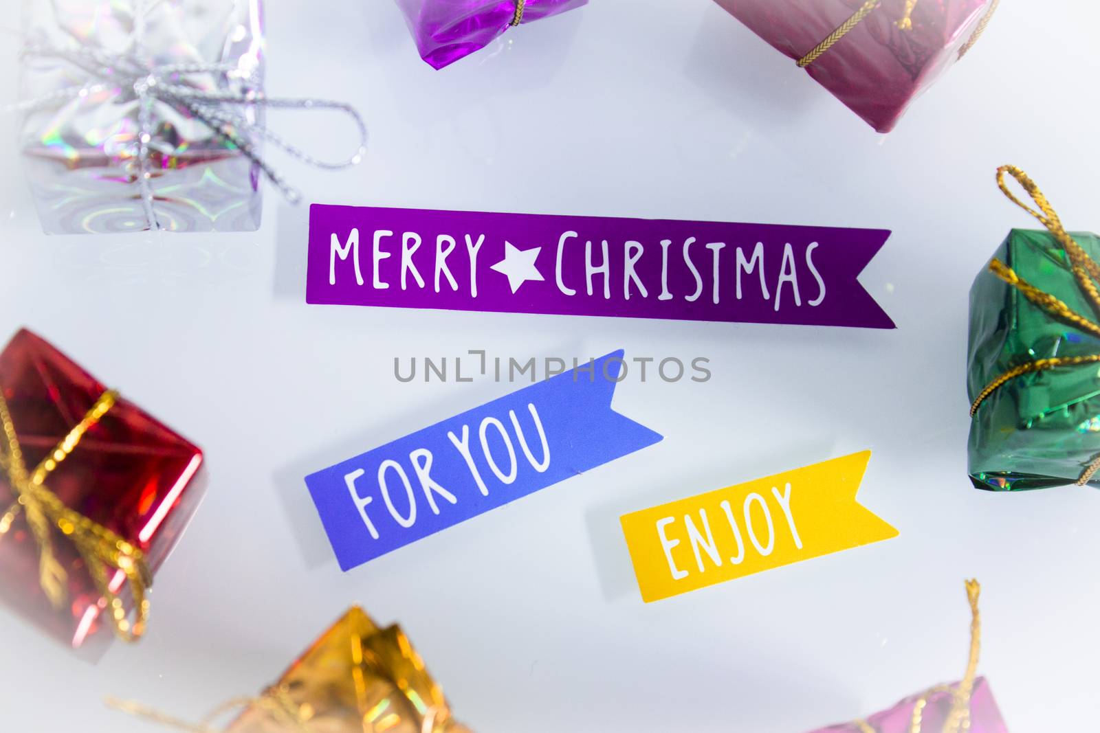 Background with variety of Christmas decoration. Merry Christmas