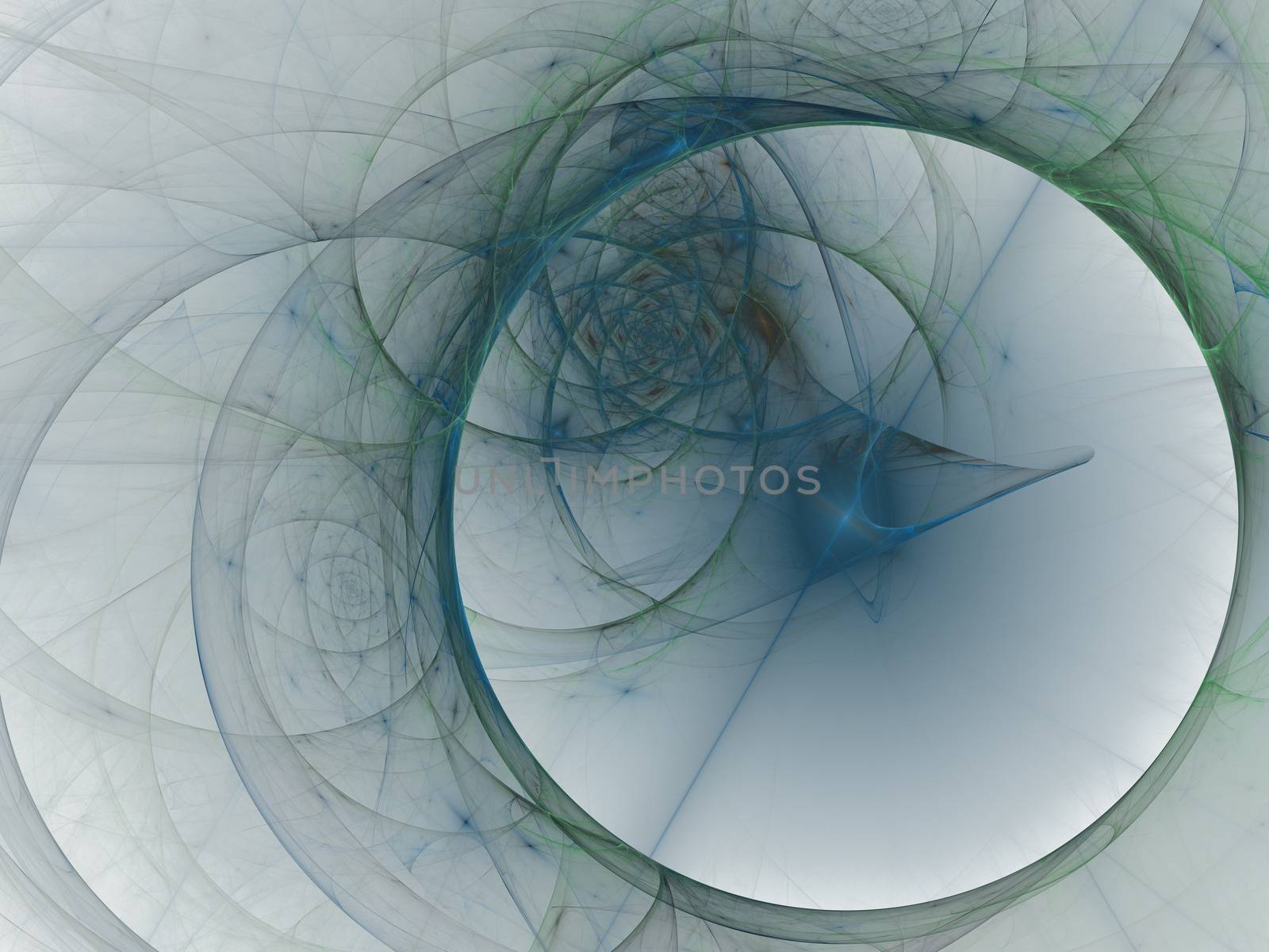 Perfect abstract digital blue background. Vortextunnel, 3d illustration. Composition of bubbles and circles and fractal elements with metaphorical relationship to space, science and modern technology.