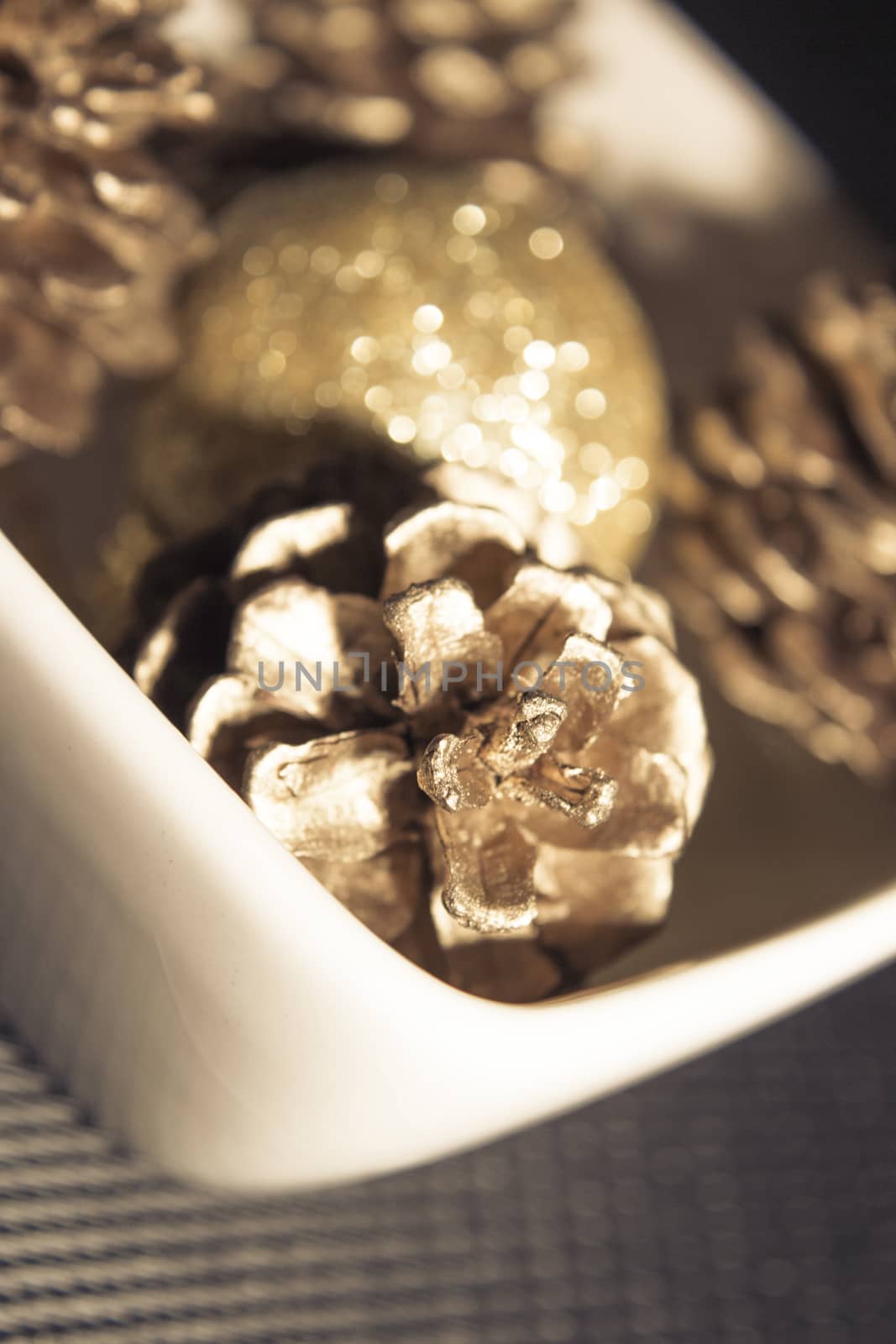 Beautiful and varied bright Christmas decoration