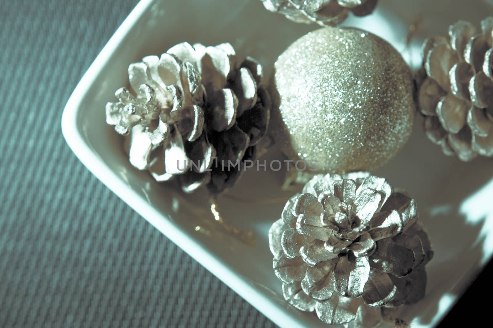 Beautiful and varied bright Christmas decoration