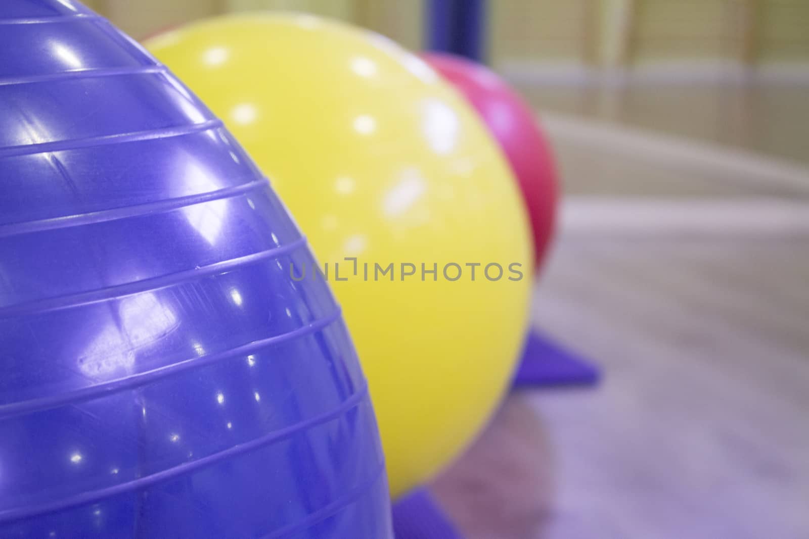 Colored balls for gymnastics and pilates classes