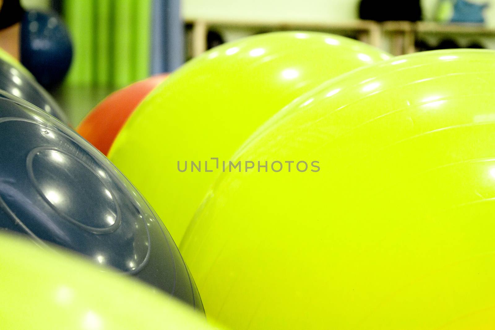 Colored balls for gymnastics and pilates classes