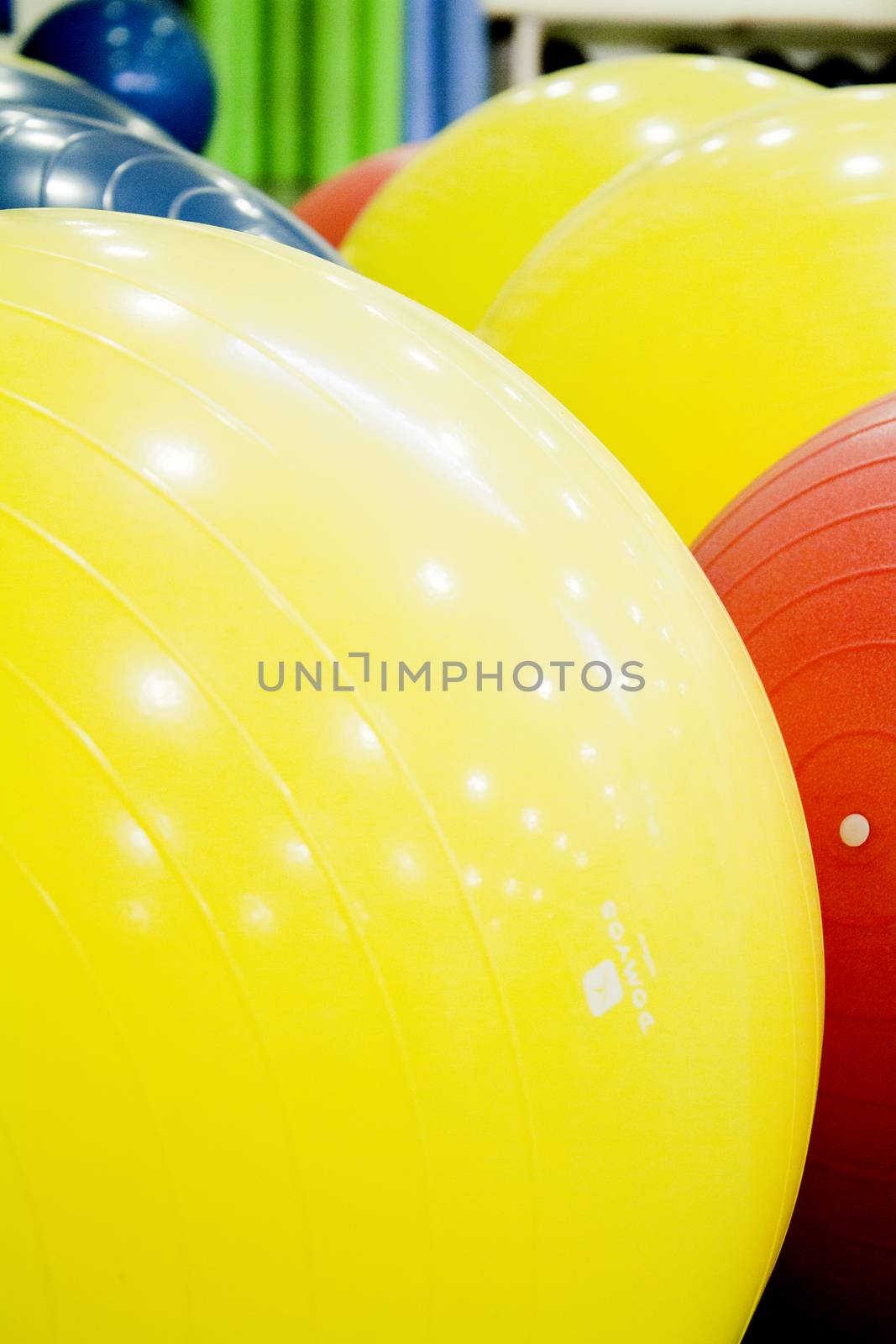 Colored balls for gymnastics and pilates classes