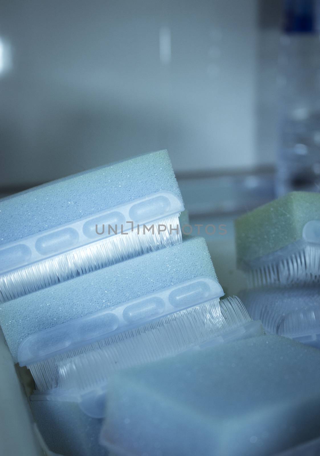 Brushes for cleaning hands and nails in the operating room