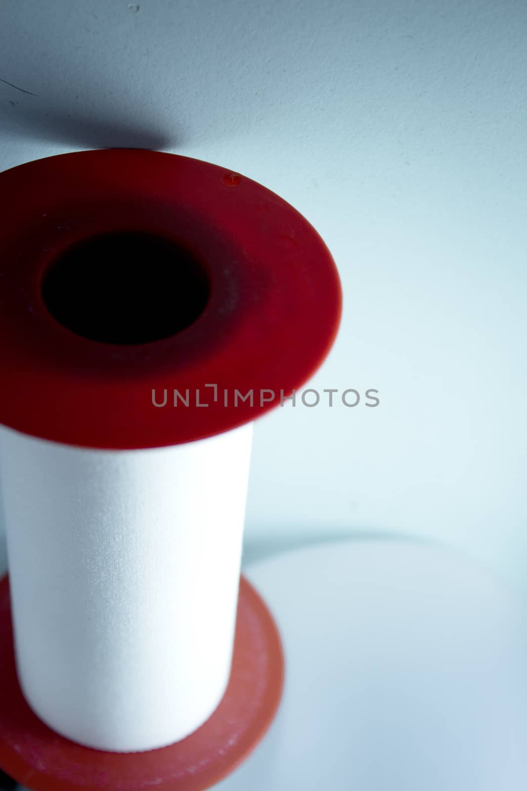 Roll of white plaster for medical use. No people