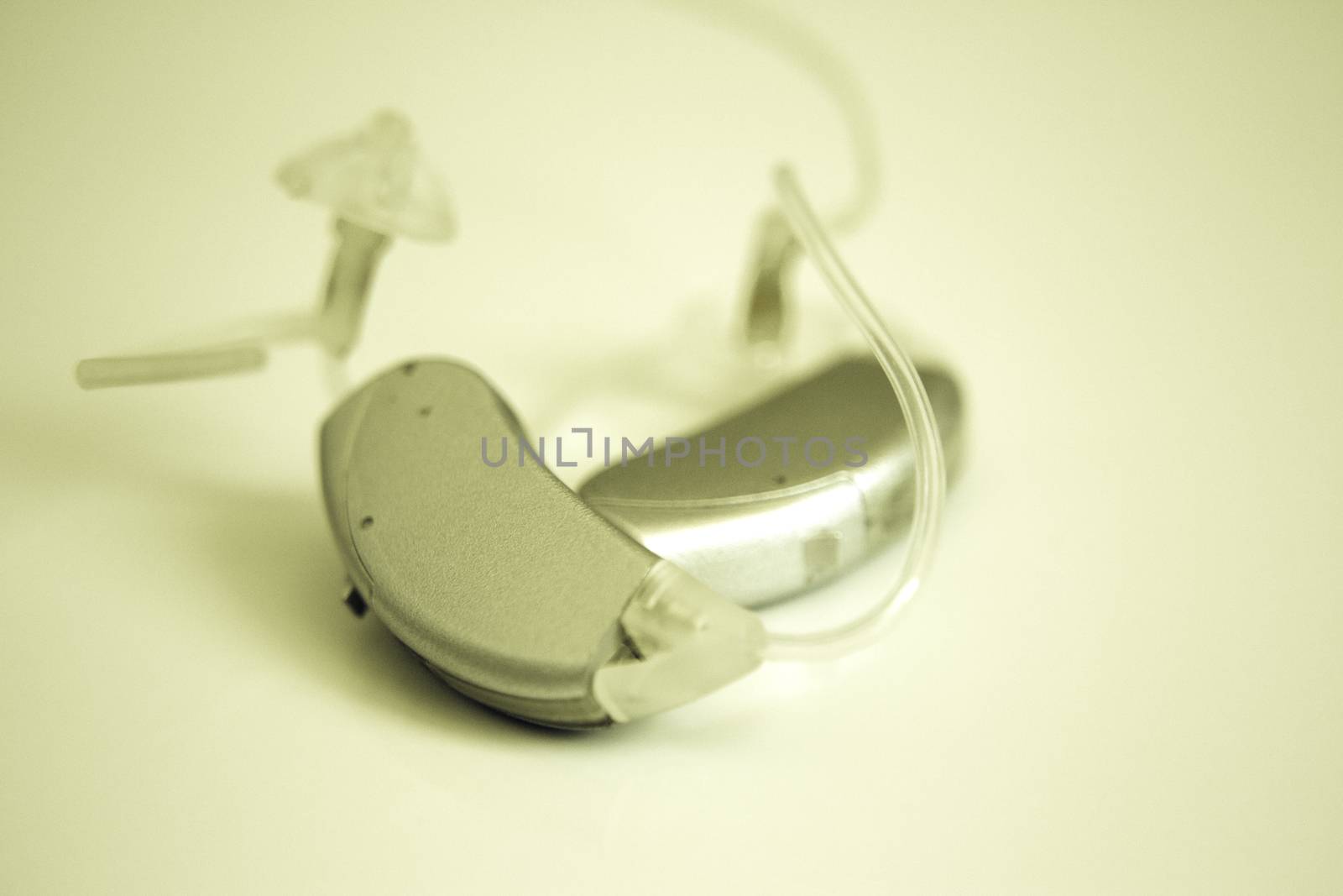 Hearing aid for deaf people. No people