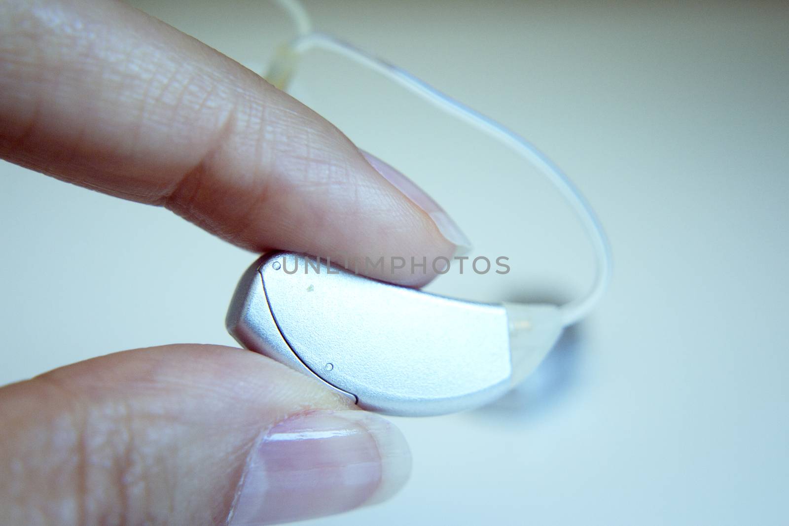 Hearing aid for deaf people. No people