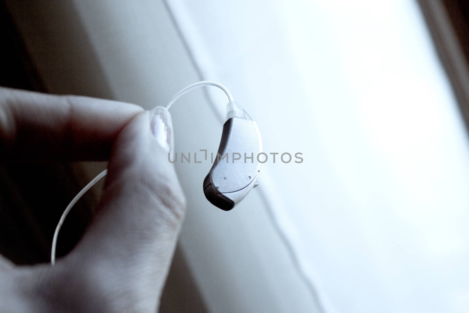 Hearing aid for deaf people. No people