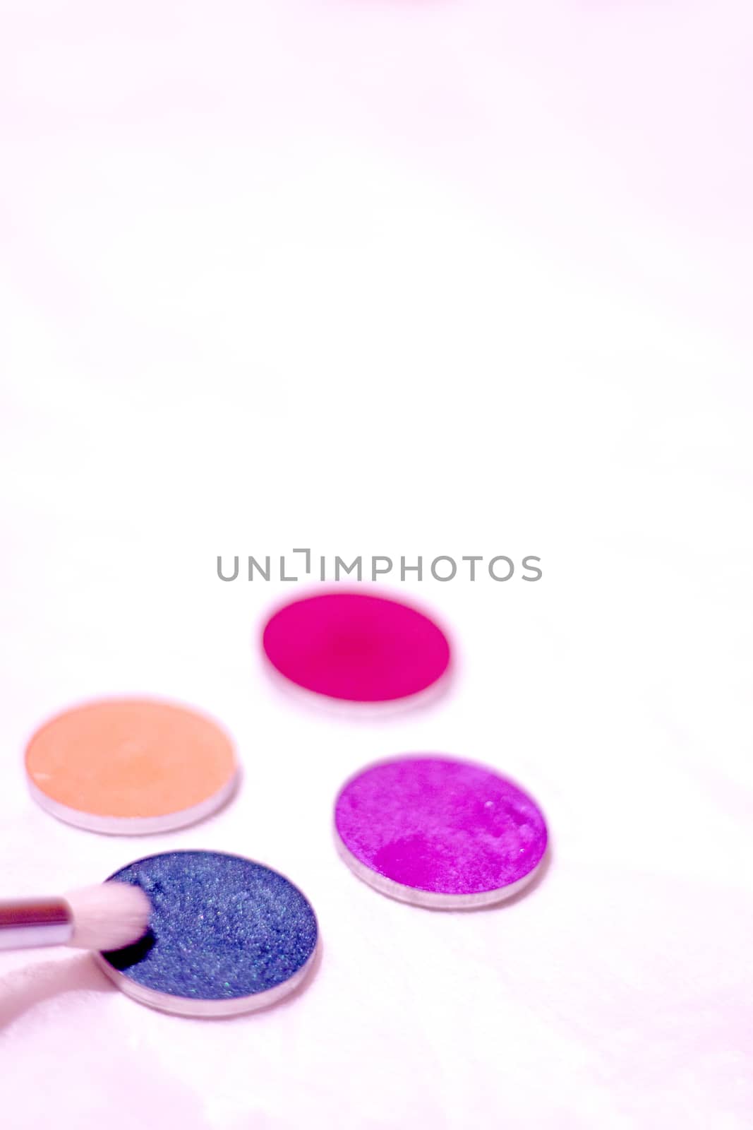 Brush for makeup and eyeshadows. Copy space