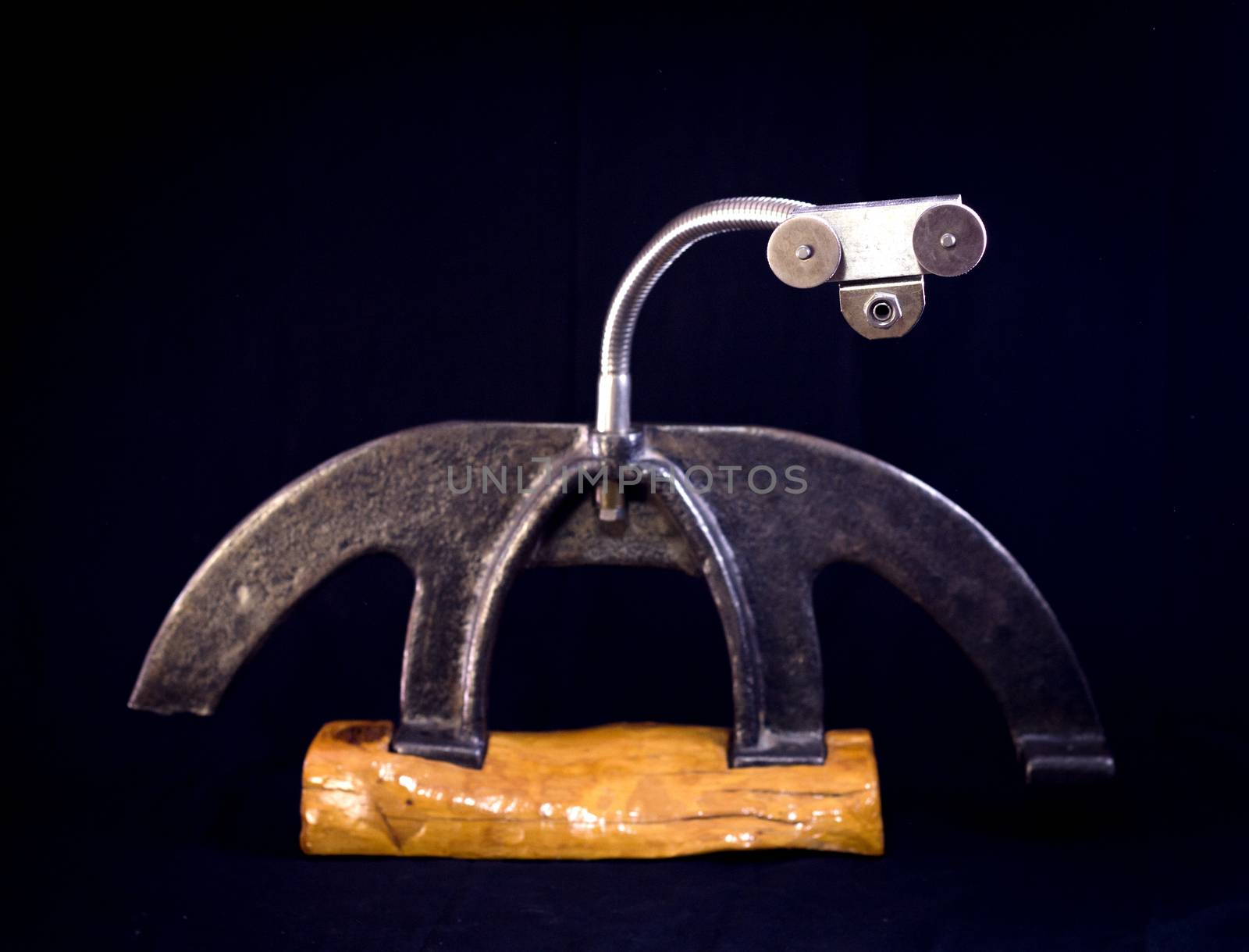Modern sculpture made with recycled materials.  Similar to human emotions and gestures.