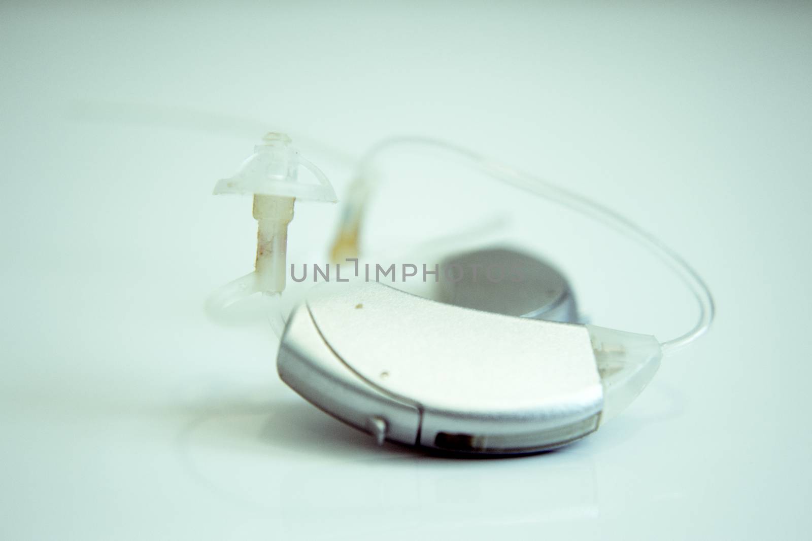 Hearing aid for deaf people. No people
