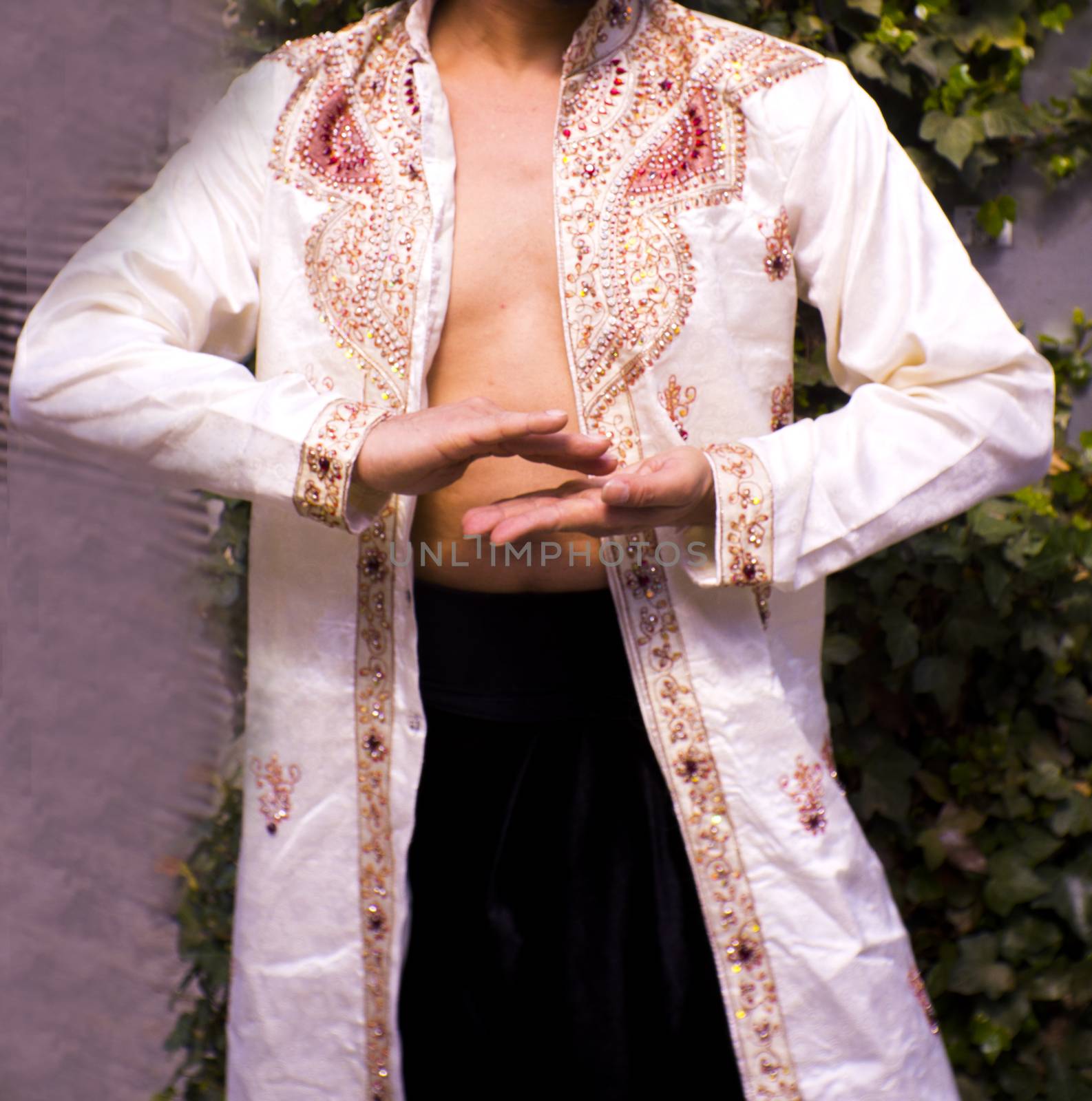 Bollywood dancer man over urban background