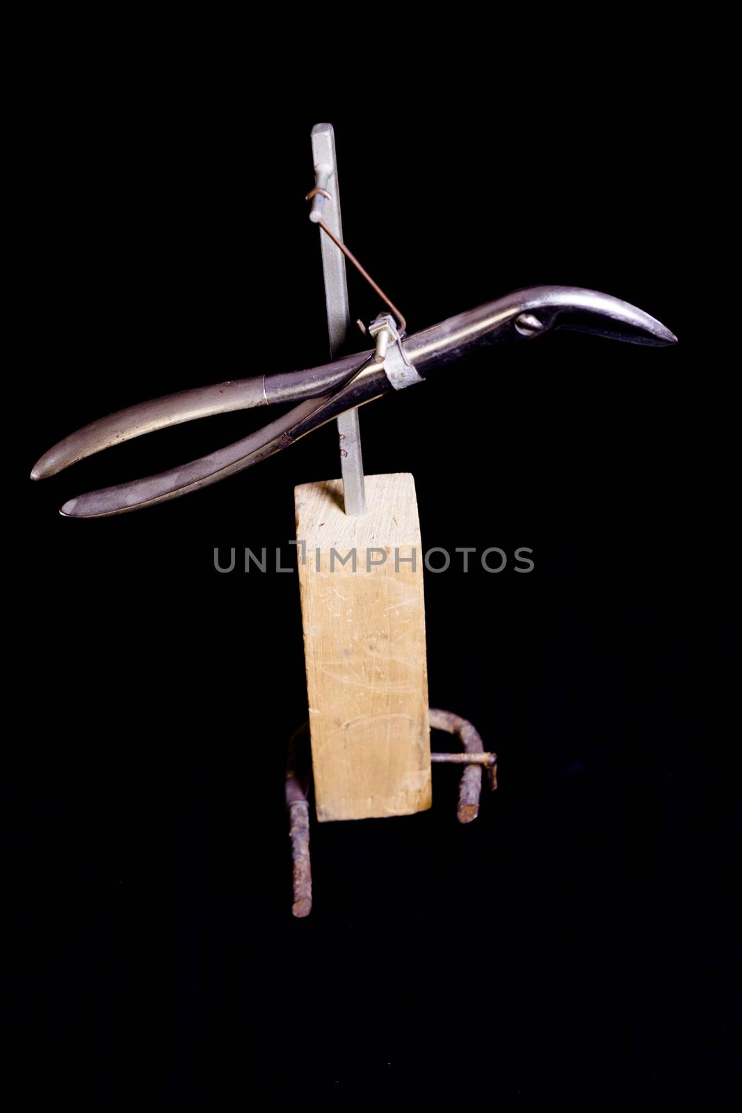 Modern sculpture made with recycled materials.  Similar to human emotions and gestures.