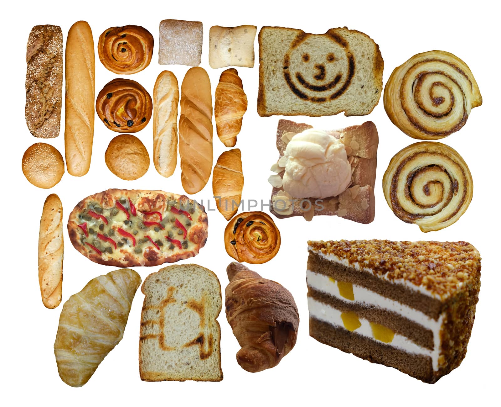  Collection of fresh bakery, pastry, cakes and bread  by Margolana