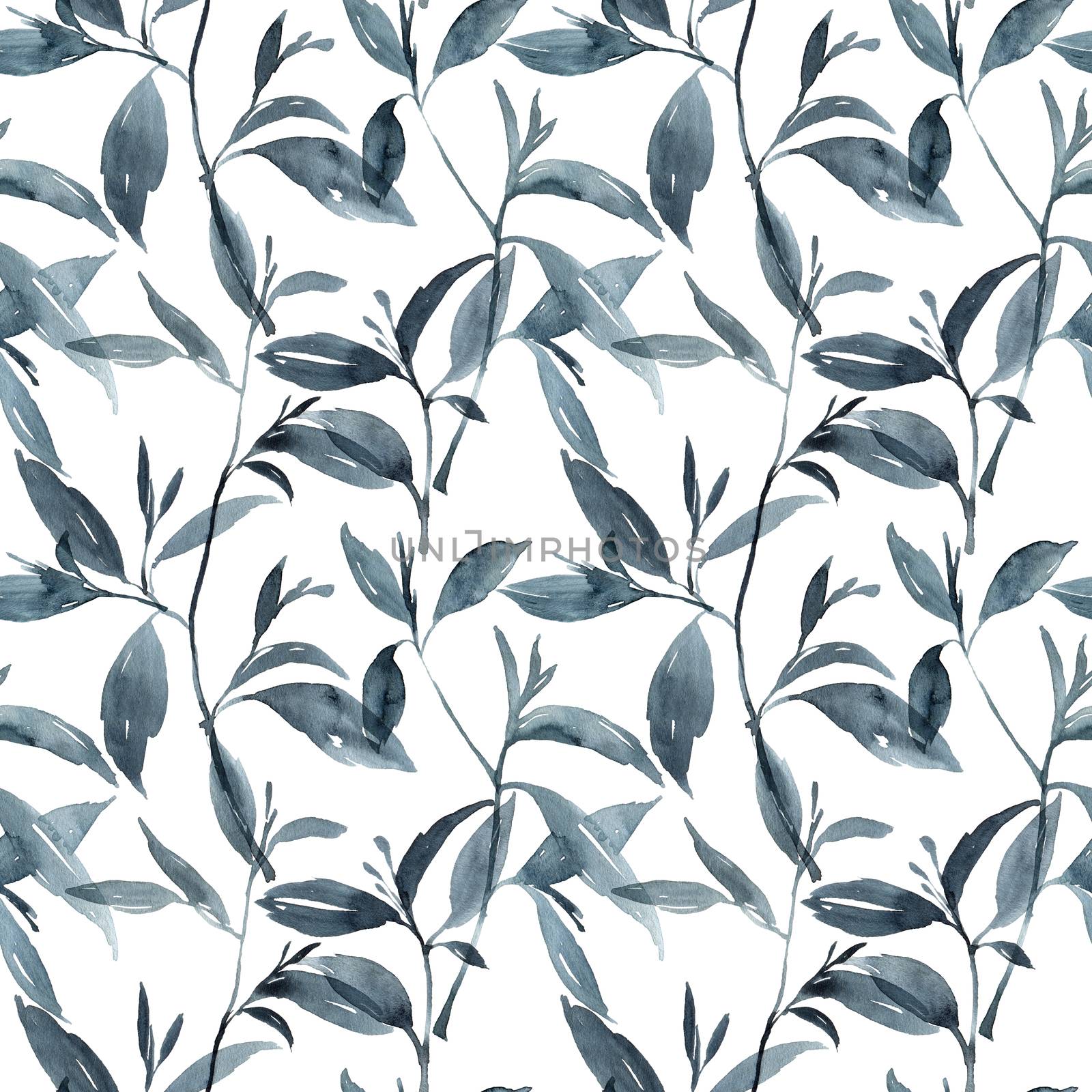 Watercolor leaves pattern by Olatarakanova