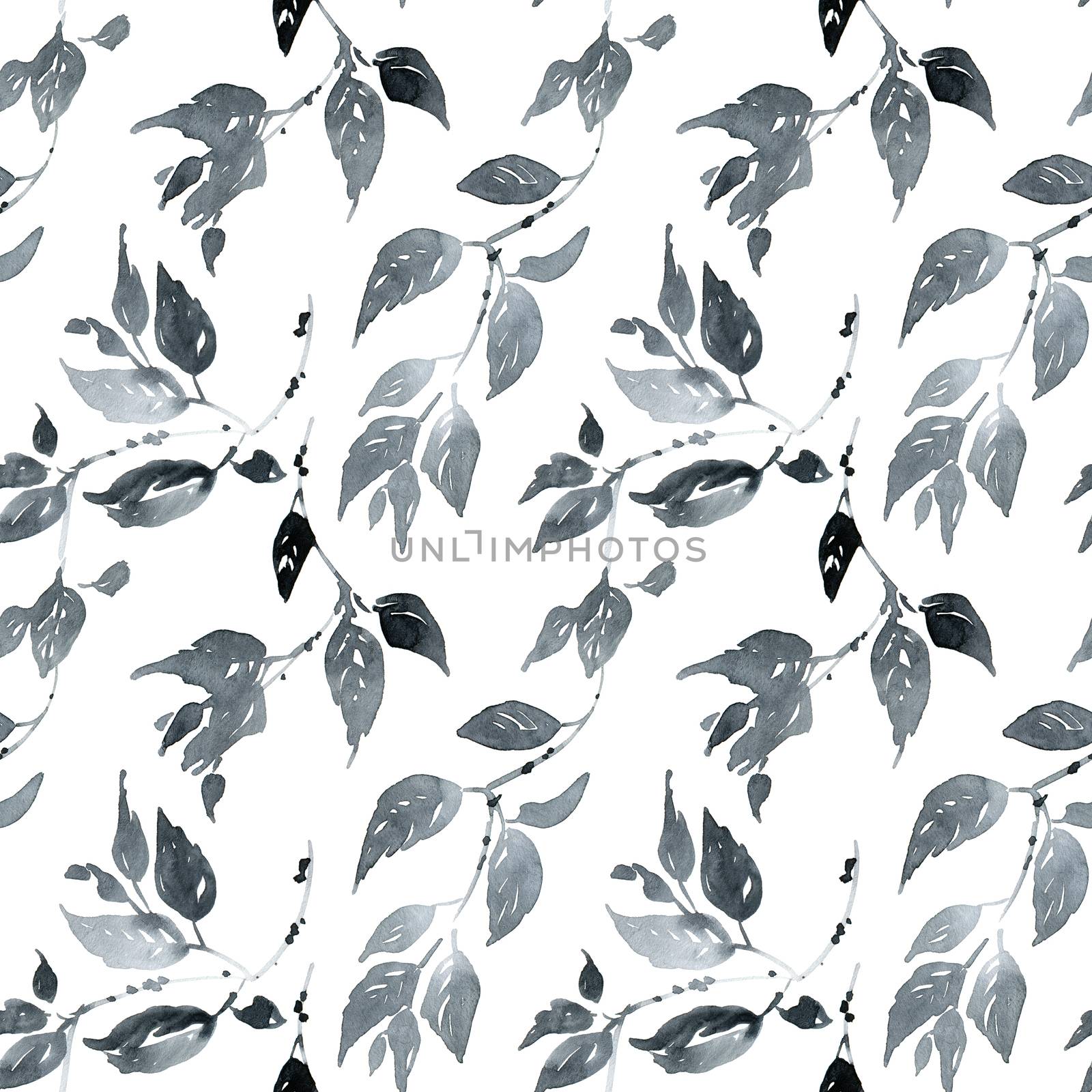 Watercolor leaves pattern by Olatarakanova