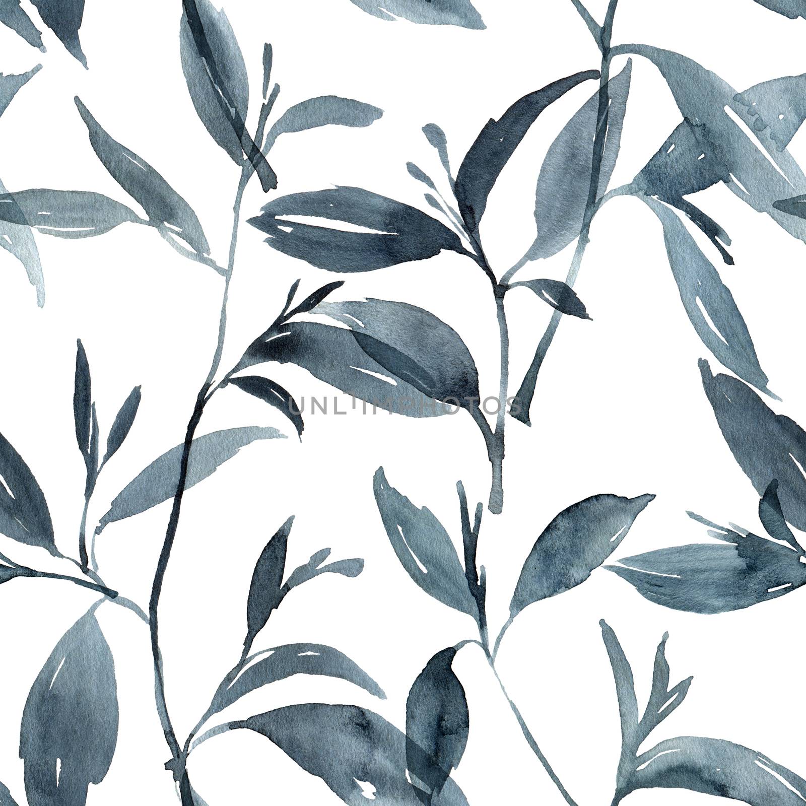 Watercolor leaves pattern by Olatarakanova