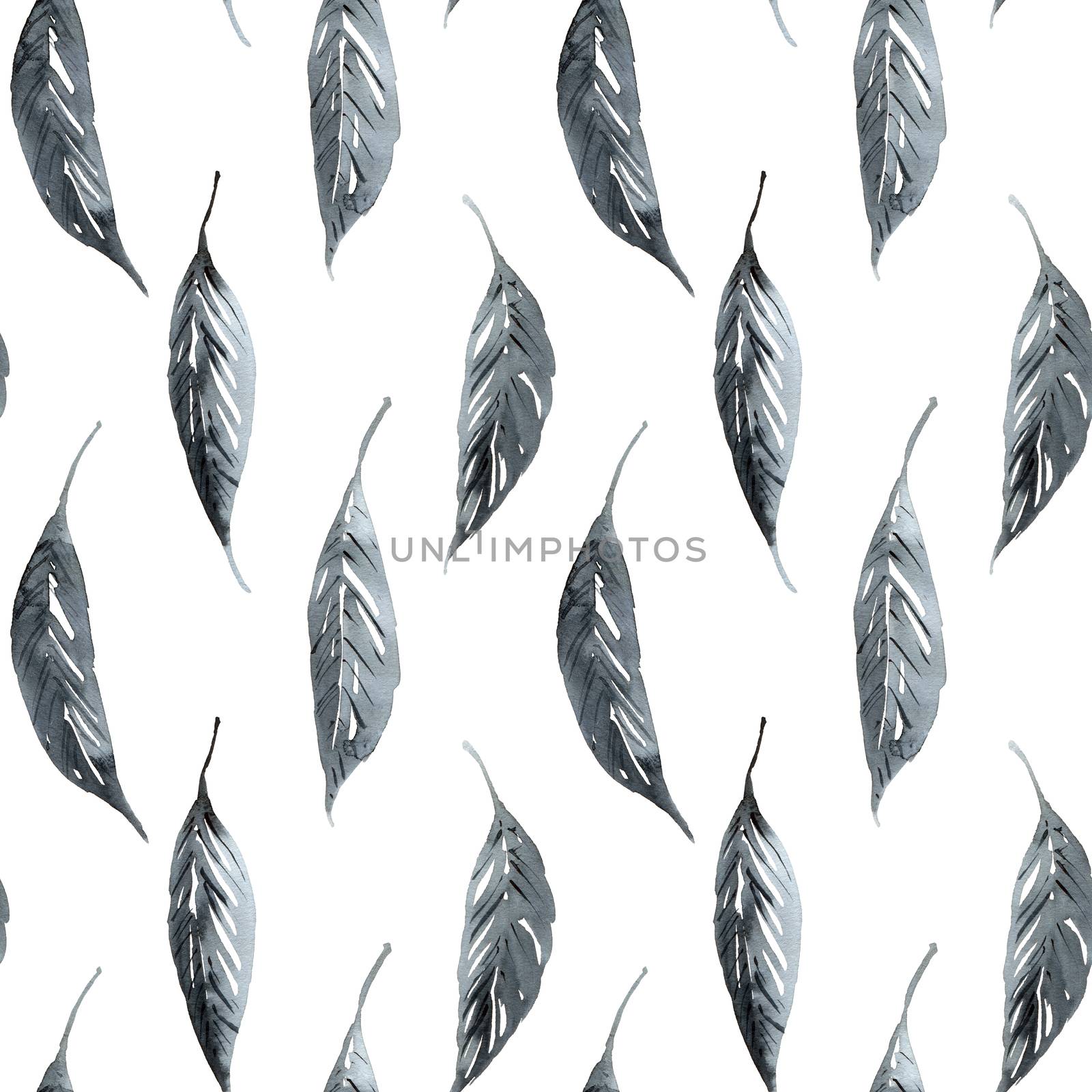 Watercolor leaves pattern by Olatarakanova