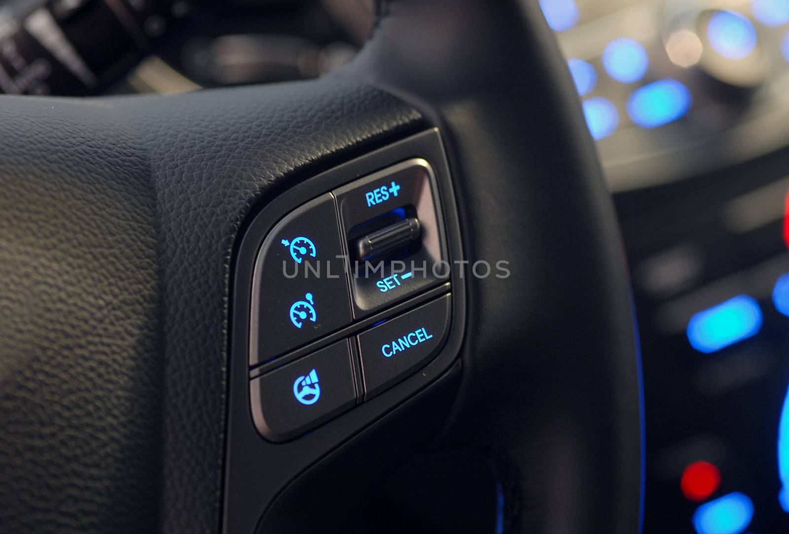cruise control stick which is located on the wheel