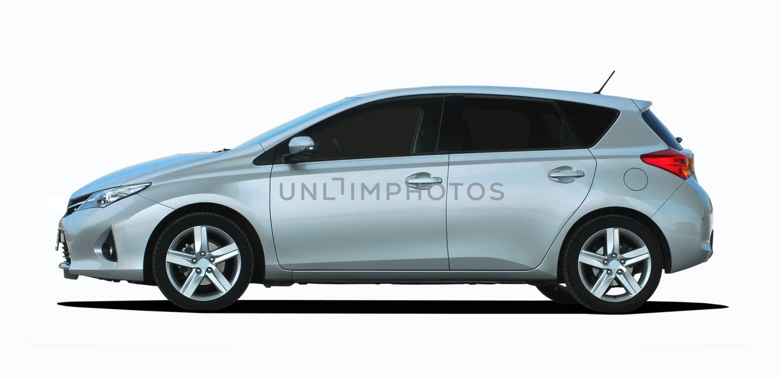 gray car on white background