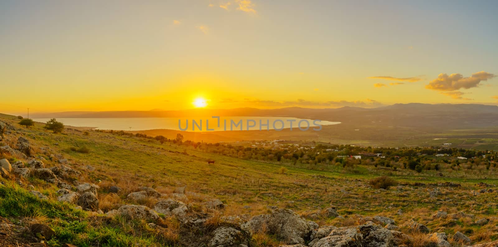 Sunset view from the north of the Sea of Galilee by RnDmS