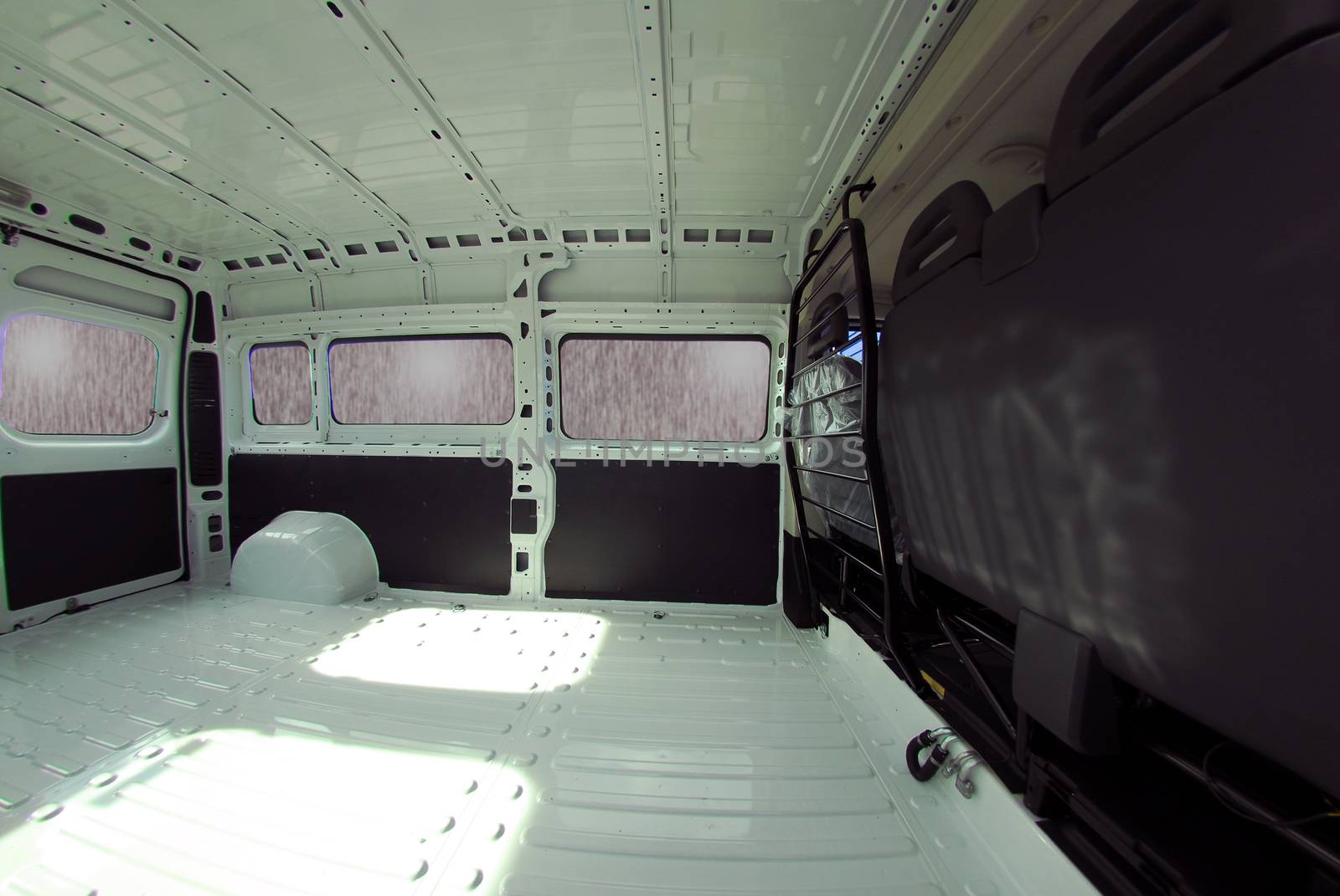 Inside commercial van