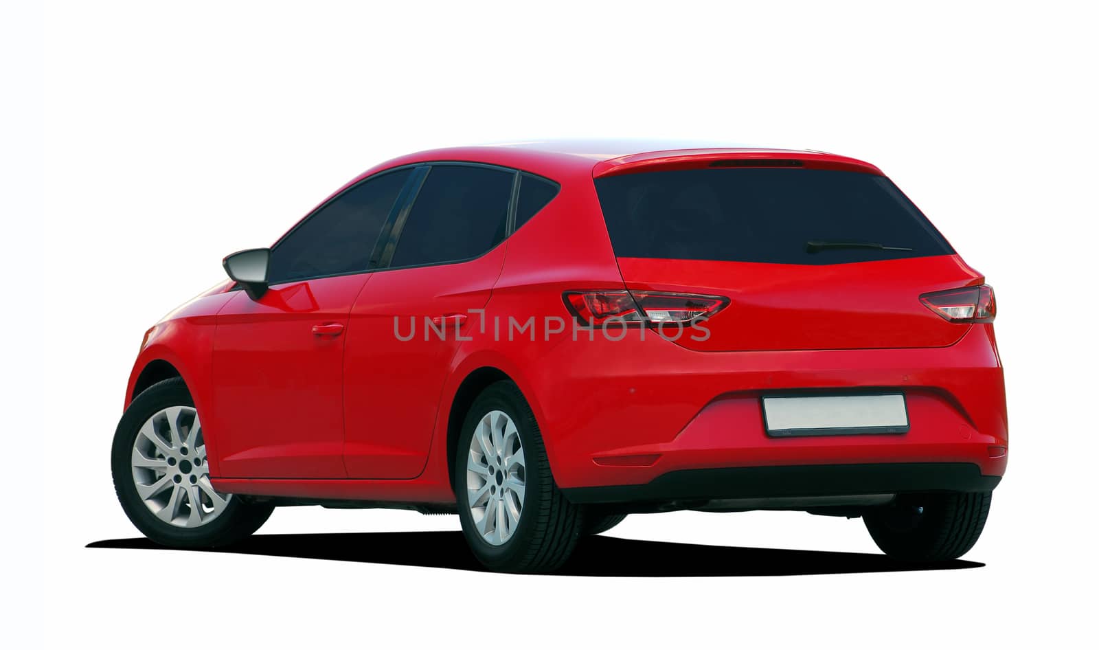 red car on white background