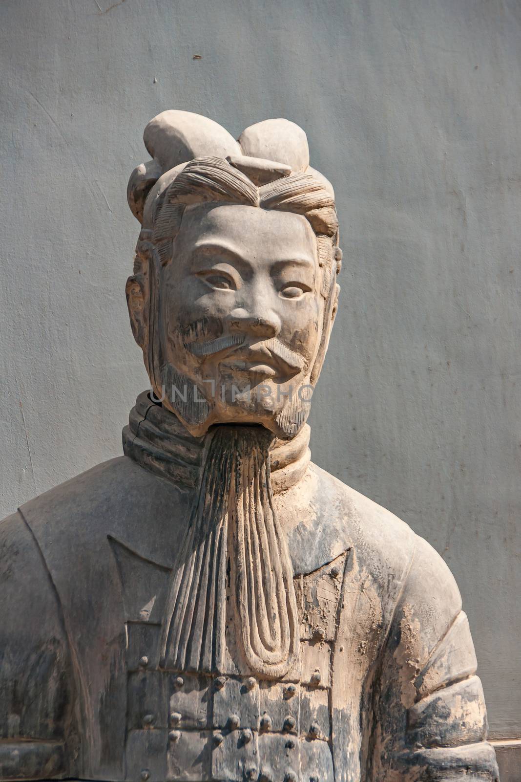 Statue of higher officer outside Terracotta Army museum, Xian, C by Claudine