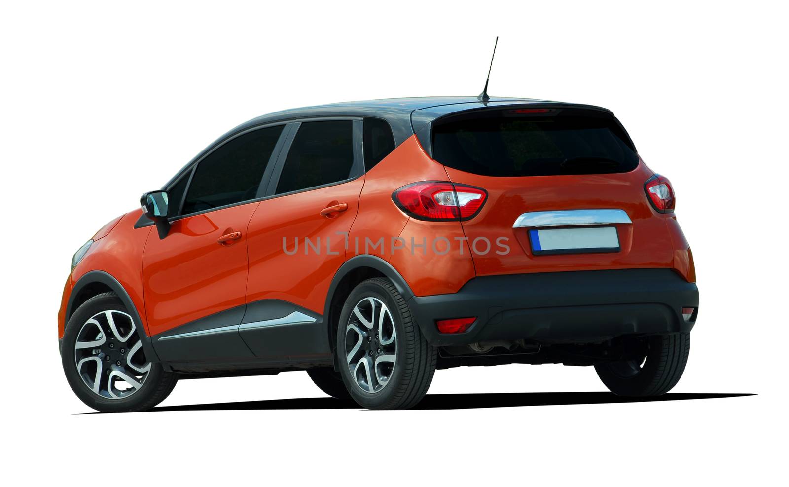 Rear side view of a small suv
