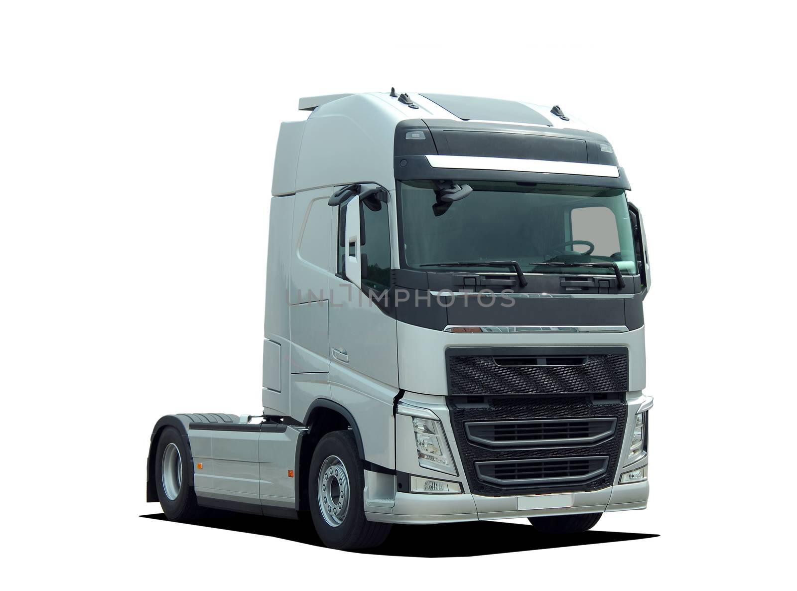 large modern truck on a white background