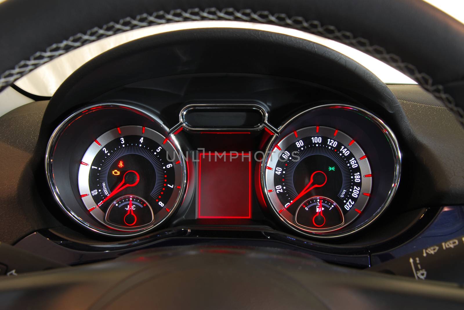 illuminated instrument panel with the passenger car