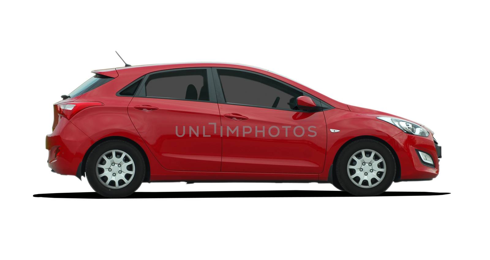 red car on white background