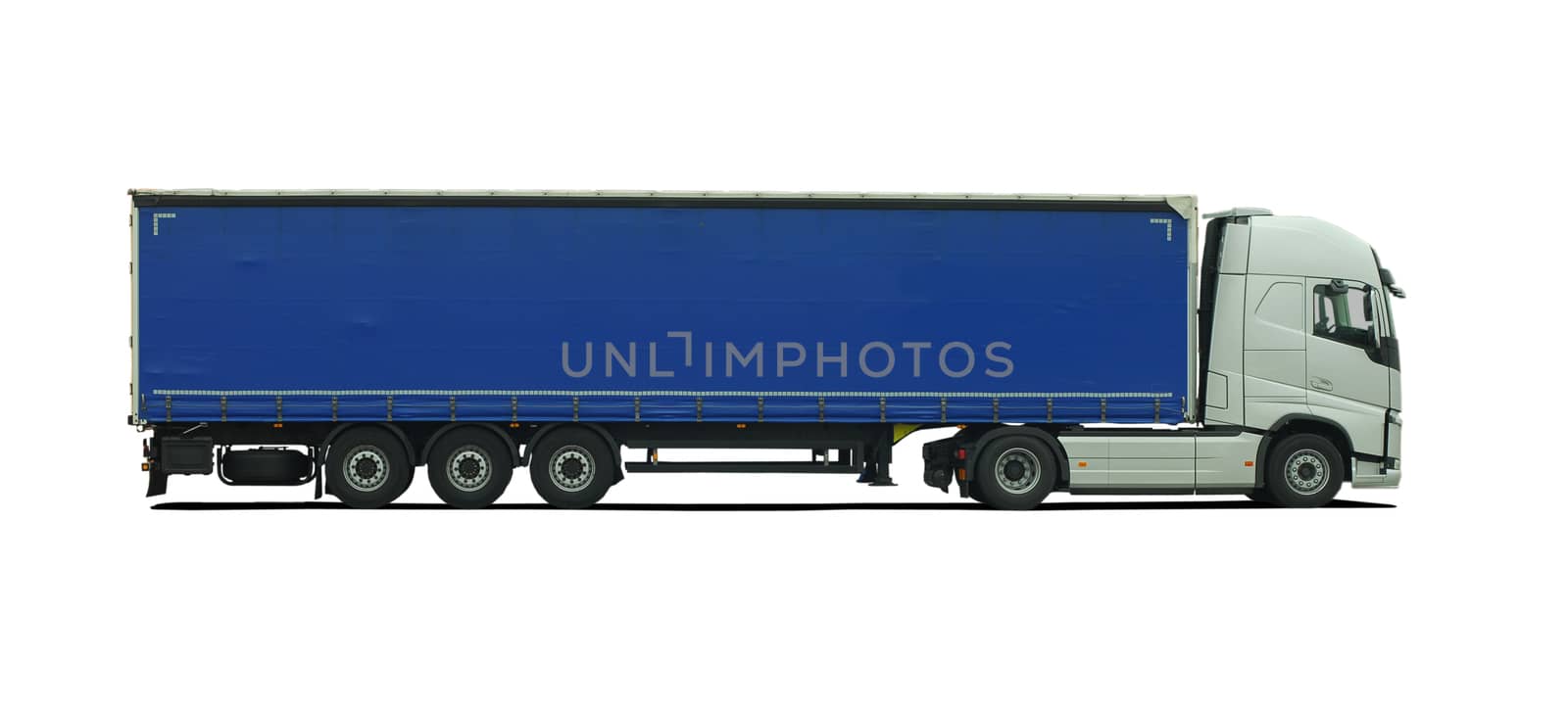 large truck with semi trailer on a white background